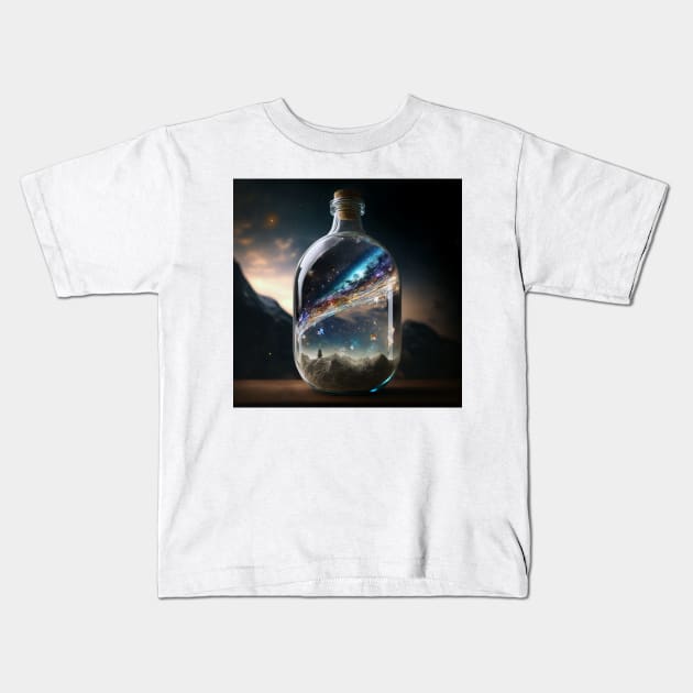 Universe in a glass bottle 2 Kids T-Shirt by ramith-concept